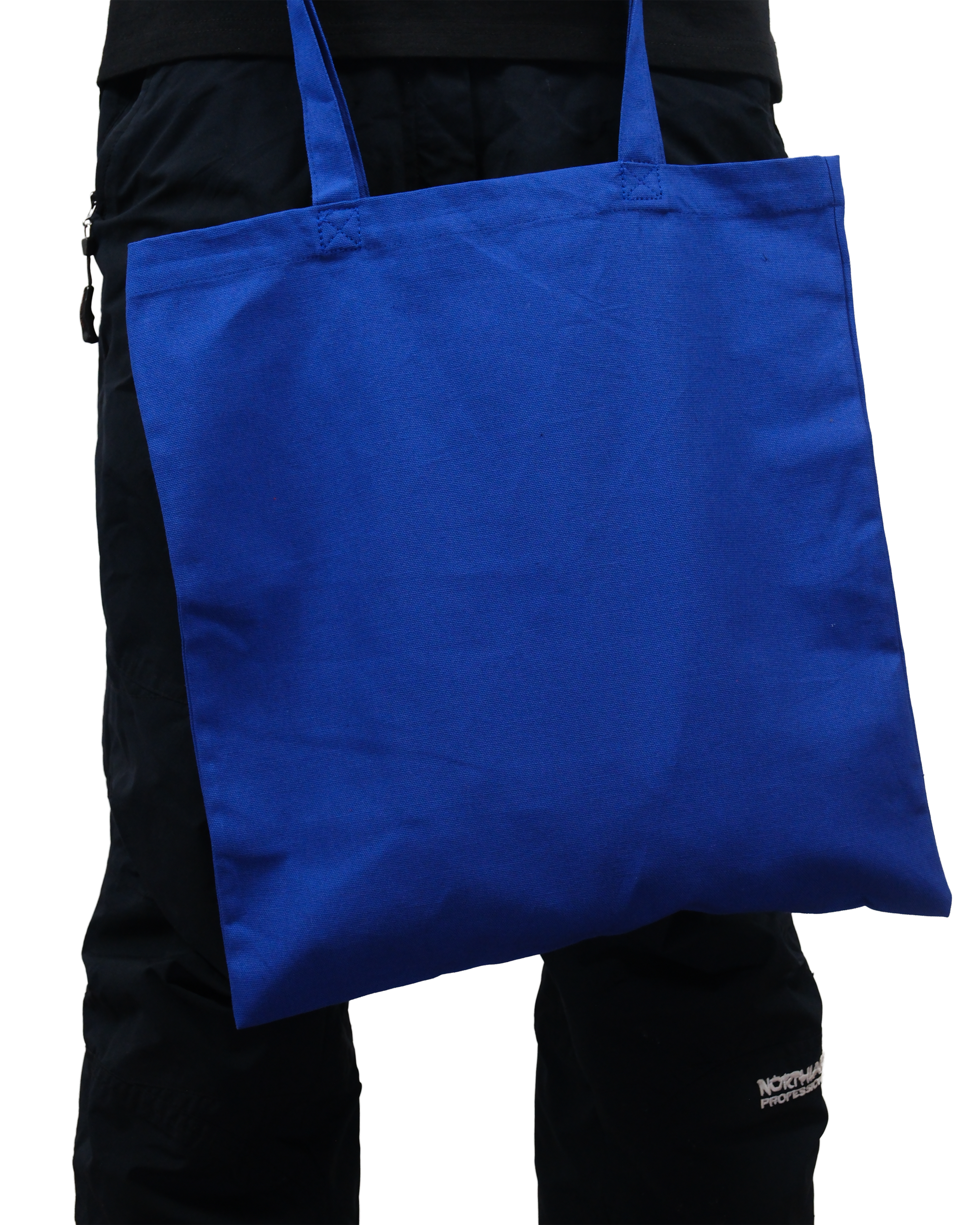 კლასიკური ლურჯი ნაჭრის ჩანთა — მრავალჯერადი გამოყენებისთვის და ბეჭდვისთვის მოსახერხებელი ზედაპირით