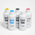 DTF ბეჭდვის საღებავების კომპლექტი — 5 ერთლიტრიანი ბოთლი: ციანი, მაგენტა, ყვითელი, შავი და თეთრი მელანი Epson ბეჭდვითი თავებისთვის